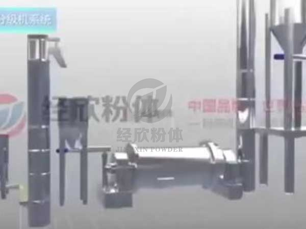 经欣粉体球磨分级机系统工艺流程演示